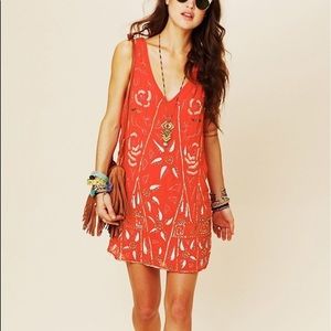 Free People Secret Garden Sequin/Beaded Shift Dress
